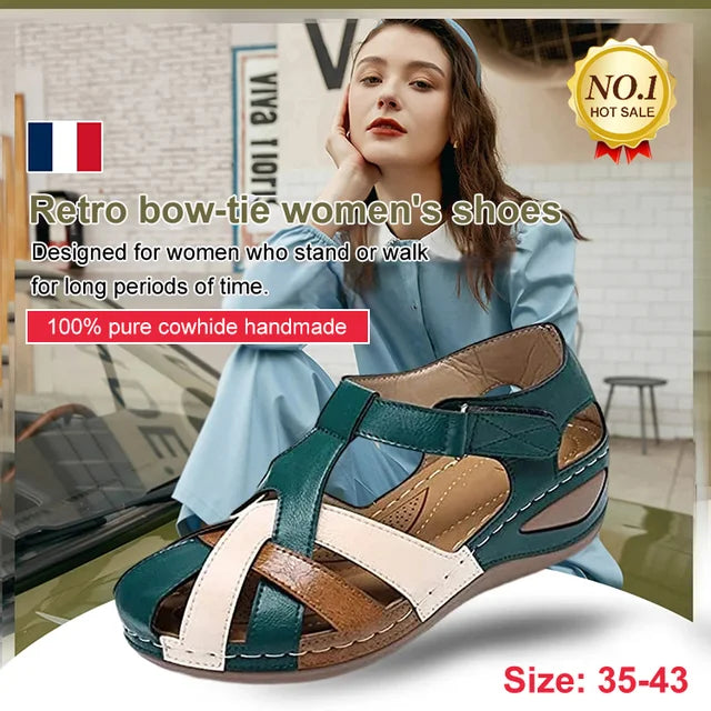🔥🩰【35-43】Sandalias de plataforma de cuero suave y hueco para mujer