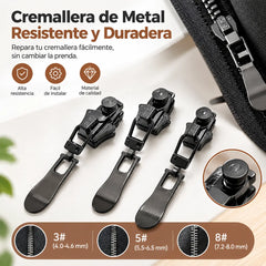 🥳【2 juego de 6 piezas】💞 Reparación rápida de cremalleras: diseño de fácil colocación, no requiere herramientas, material de aleación duradero✅