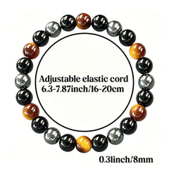 【Compra 1 y recibe 1 gratis】🔥Pulsera unisex de energía y prosperidad de ojo de tigre, ágata negra y hematita
