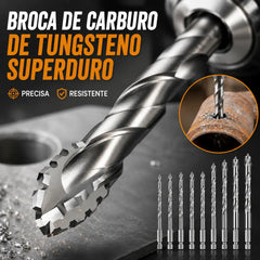 🥇【3+4+5+6+8+10+12mm】Broca excéntrica de acero de tungsteno superduro de séptima generación con borde dentado