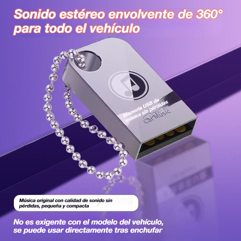 🚗🎵🎵【 32G】 【Unidad flash USB de música】contiene 3000 canciones, 200 MV y efectos de sonido 6D