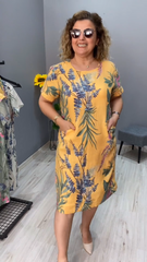 💕【Compre 1 y obtenga 1 gratis】💕【S-5XL】2024 Elegante vestido con estampado de lino y algodón