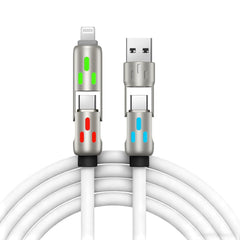 🔥 (2 metros de largo) Cable 4 en 1 PD 240 W – Carga rápida USB‑C, Lightning y USB‑A, aluminio y silicona, sincronización de datos ⚡📱