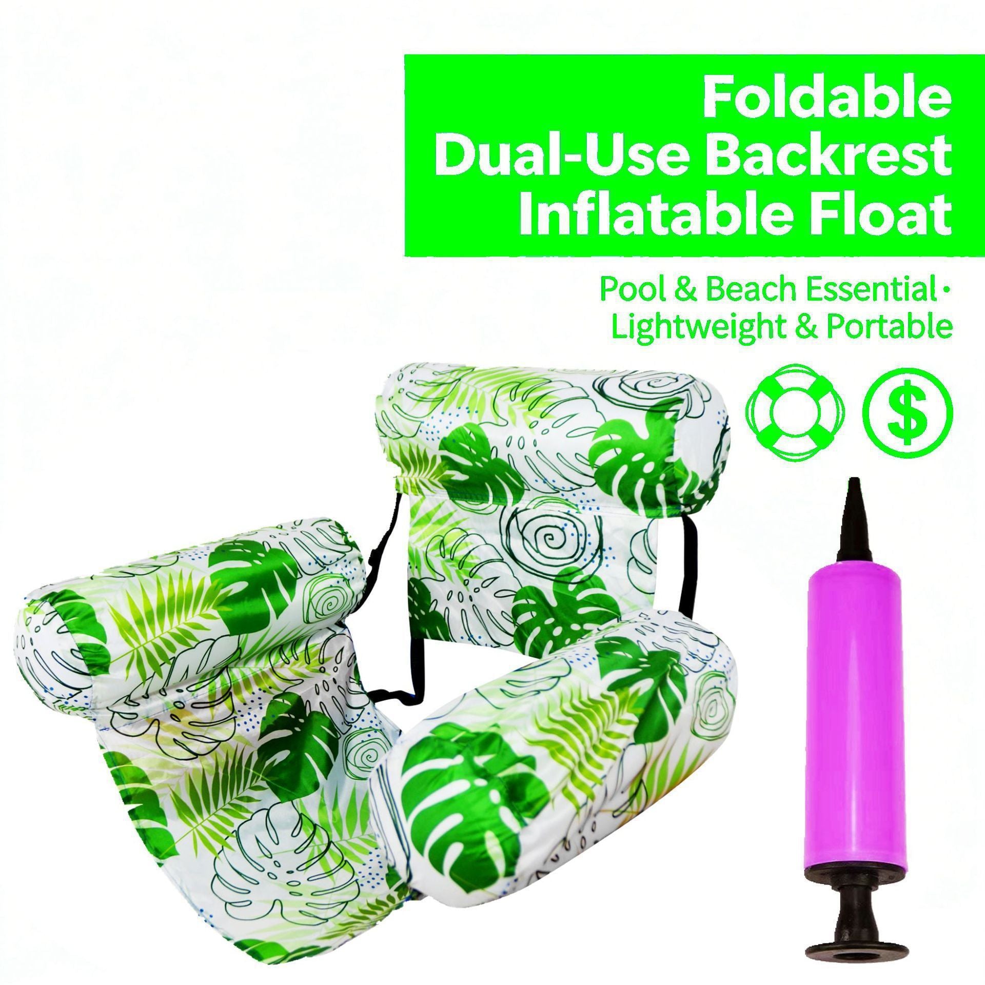 💦📢 Sofá flotante plegable con respaldo