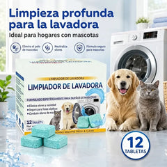 🧼【¡Compra 1 y llévate 1 gratis!】🧺 Limpiador para lavadoras de mascotas – limpia a fondo el tambor, elimina el pelo de las mascotas y neutraliza los olores. 🐾✨