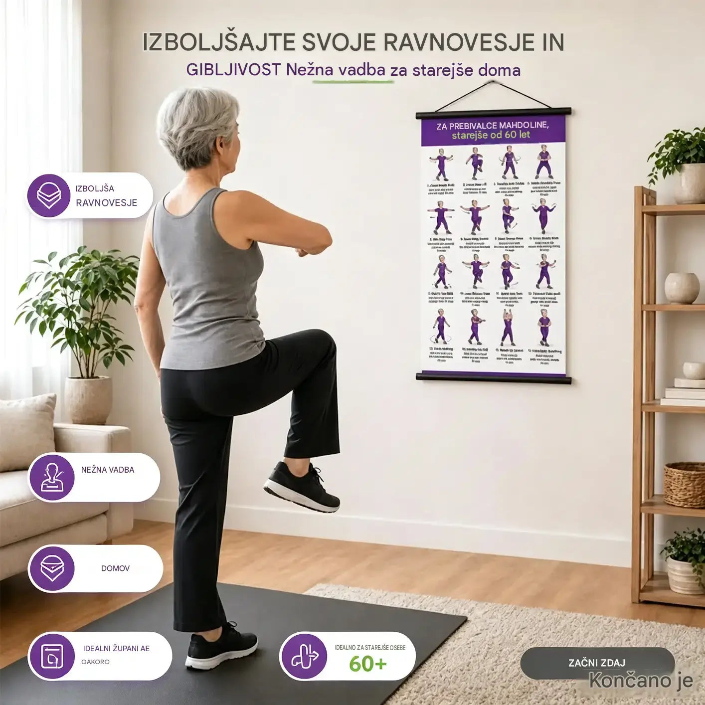 Plakat za vadbo tai chija za starejše