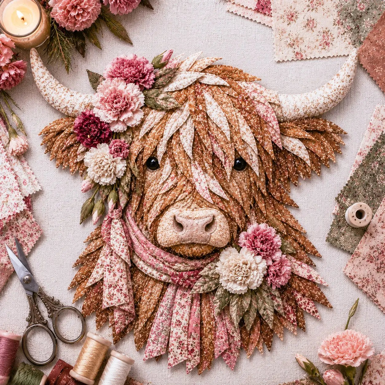 🐮💐Kit de tela 3D para armar | ✂️💕El set incluye todas las piezas