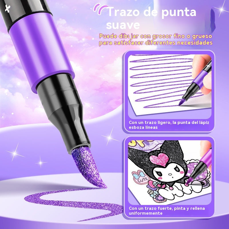 【24 colores】🔥✨️Set de iluminadores flash de doble punta