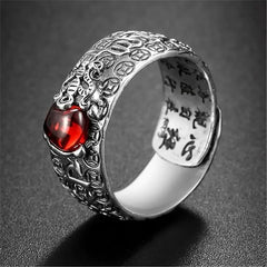 🔥Compre 1 y obtenga 1 gratis（2 piezas）💖Anillo de plata 999, estilo retro unisex con amuleto de la suerte Pixiu, fuerte y de moda.