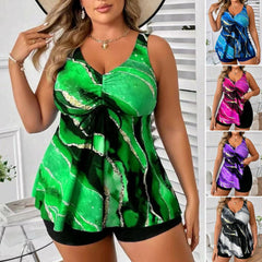 🏖️👙🌴【S-5XL】Costum de baie elegant, mărime plus, cu imprimeu