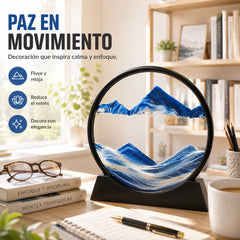 Adornos de arenas movedizas 3D para decoración del hogar con forma de montaña y río antiguos