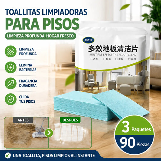 🏠🔥【3 paquetes-90 piezas】Las toallitas limpiadoras para suelos tienen propiedades quitamanchas y abrillantadoras.
