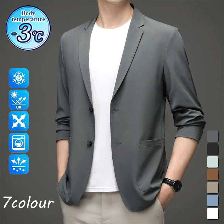 🧊🥼【M-5XL】Chaqueta de negocios de verano súper delgada para hombre