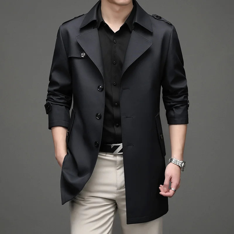 🔥【Especiales de otoño】【40-90 kg】Chaqueta cortavientos de estilo ejecutivo de longitud media