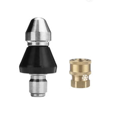 🔥(1/4 pulgada + tapón) boquilla de alta presión de acero inoxidable para desatascar tuberías de alcantarillado