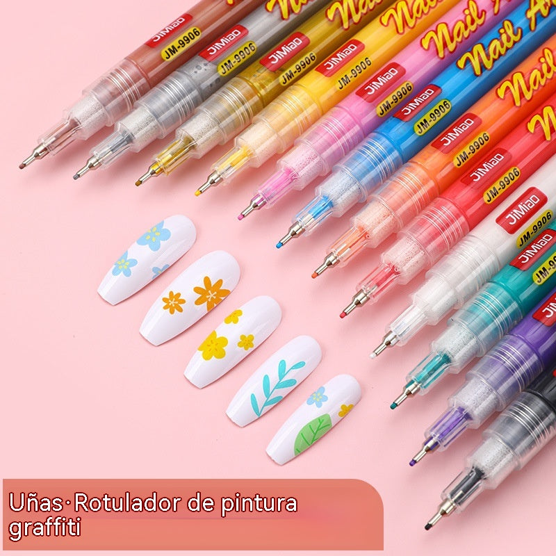 【12 bolígrafos · 12 colores】💅✨ Set de Bolígrafos para Nail Art 12 Colores | Diseño Preciso, Waterproof y Larga Duración 🎨🔥