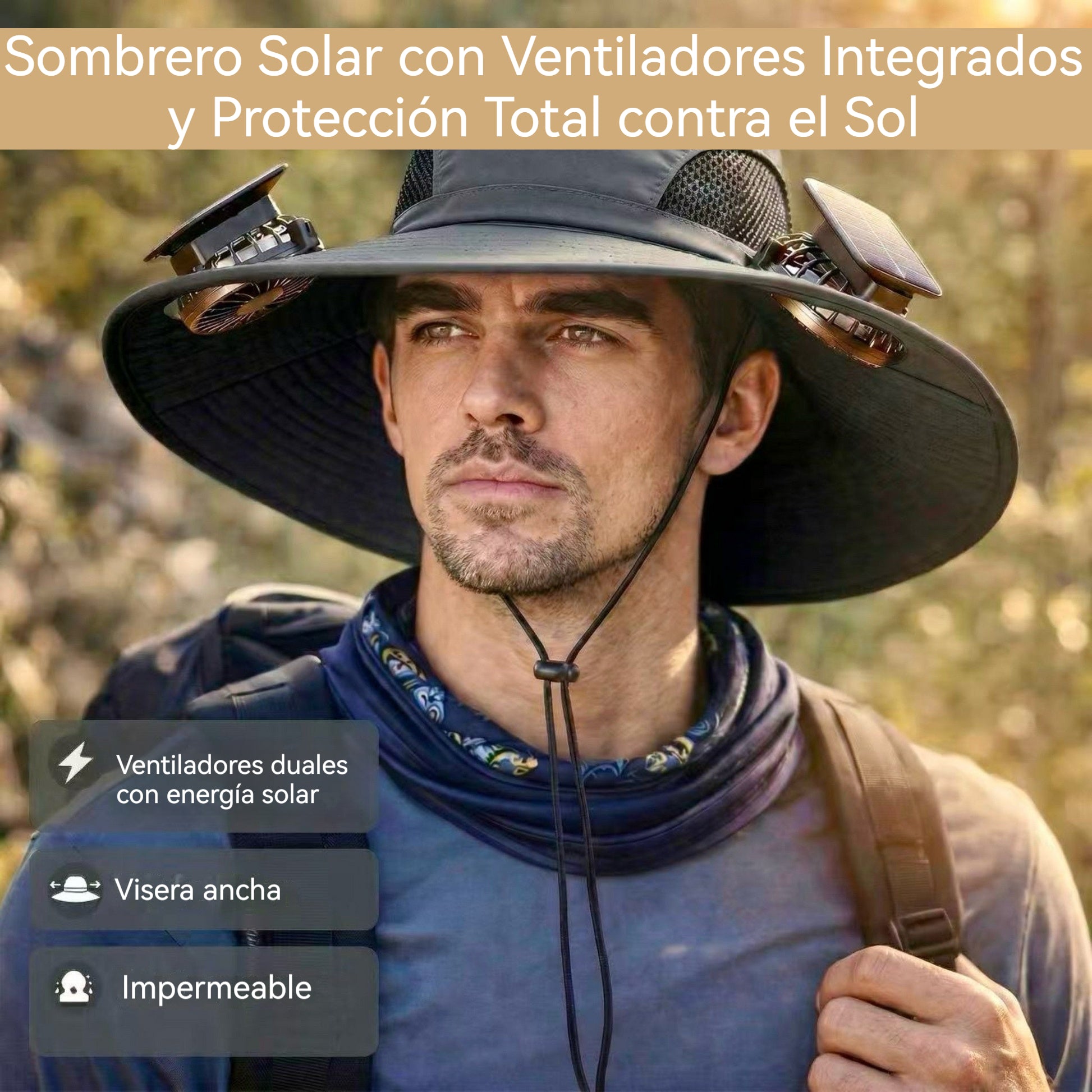 🌞🎁 ¡El Regalo Perfecto para Él! Sombrero Solar con Ventiladores Integrados y Protección Total contra el Sol 💨🧢