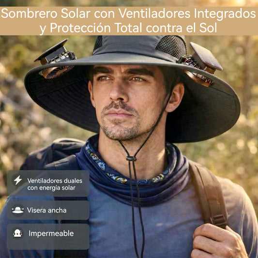 🌞🎁 ¡El Regalo Perfecto para Él! Sombrero Solar con Ventiladores Integrados y Protección Total contra el Sol 💨🧢