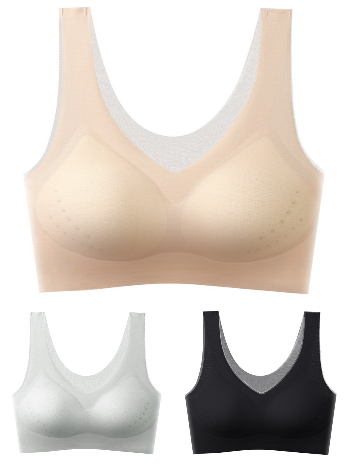 【50%OFF】🌸【40-120 kg】2026, sujetador push-up de seda helada sin costuras