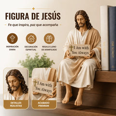 🔥💌Estatua de Jesús de resina pintada a mano ~ Recordatorio diario: nunca estás solo.