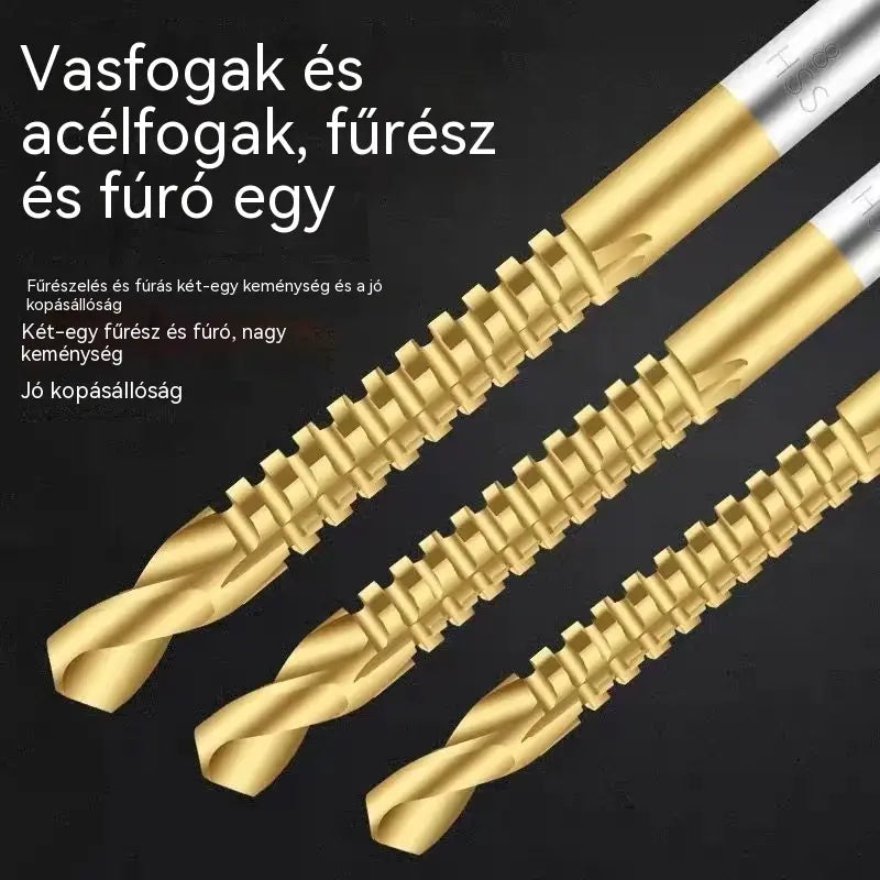 【6 darabos készlet】⚙️ Csigafúró készlet: Nagy sebességű acélból készült, titánbevonatú, és különféle anyagokhoz alkalmas 🧰