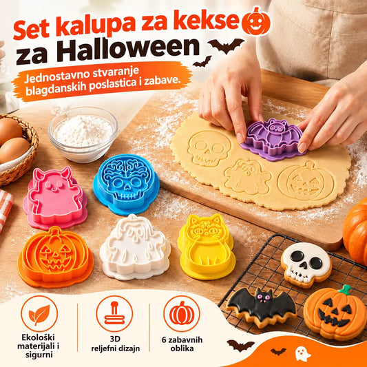🔥6 komada 👻 Kalup za kolačiće za Noć vještica: Savršen za kolačiće, torte i jedinstvene ukrase 🎯