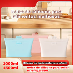 【1000ml+1500ml】Bolsas de silicona aptas para alimentos para sellar el refrigerador/bolsas para almacenar alimentos.