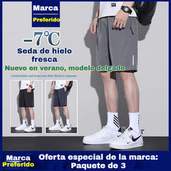 👖【Juego de 3 piezas】【M-8XL】Shorts elásticos de secado rápido para hombre