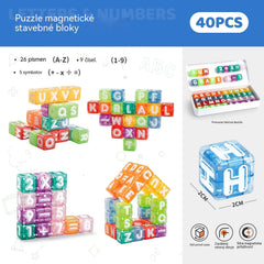 📢📢40% zľava len po obmedzenú dobu! 【40 stavebných kociek + úložný box】⏰Magnetické stavebné kocky s písmenami a číslami pre deti