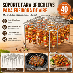 🔥【Incluye 40 ganchos】✨Parrilla para barbacoa de acero inoxidable 316🍢