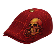 🔥☠️🌹Boina de calavera y rosa estilo gótico
