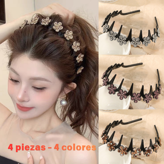 【4 piezas 】✨ Diademas Onduladas con Peine Antideslizante  – Sujeción Firme, Cómodas y Estilo Natural 💁‍♀️