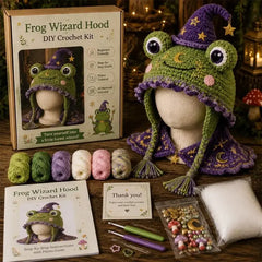 ✨🧶 Kit de Crochet DIY: Gorro con Capucha de Fantasía – Teje tu Estilo Mágico 🧝‍♀️✨