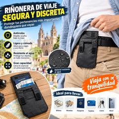 💳✈️ Riñonera Oculta de Viaje para Pasaporte, Dinero y Tarjetas – Monedero de Cintura Portátil y Seguro para Aeropuerto, Ciudad y Aventuras al Aire Libre 🌍