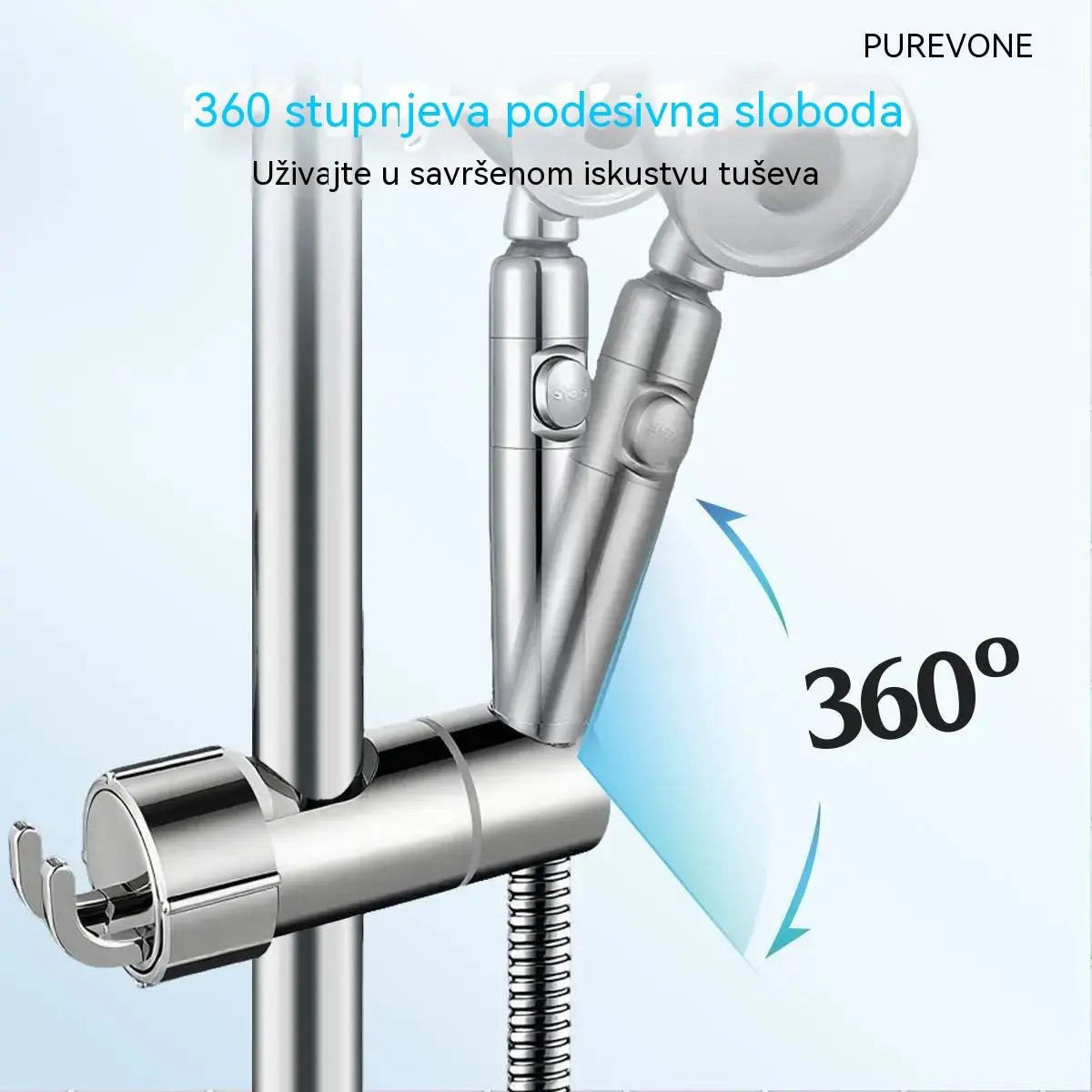 🚿 Univerzalni držač za tuš - Nije potrebno bušenje | Instalira se za 3 sekunde, super čvrst i savršeno pristaje
