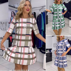 👗【S-5XL】Nuevo vestido elegante a cuadros multicolor 2025