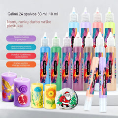 🎨【24 spalvos dėžutėje】Tik 32 eurai 🥳💞 24 spalvų 3D grafiti tipo dažų žymekliai žvakėms!