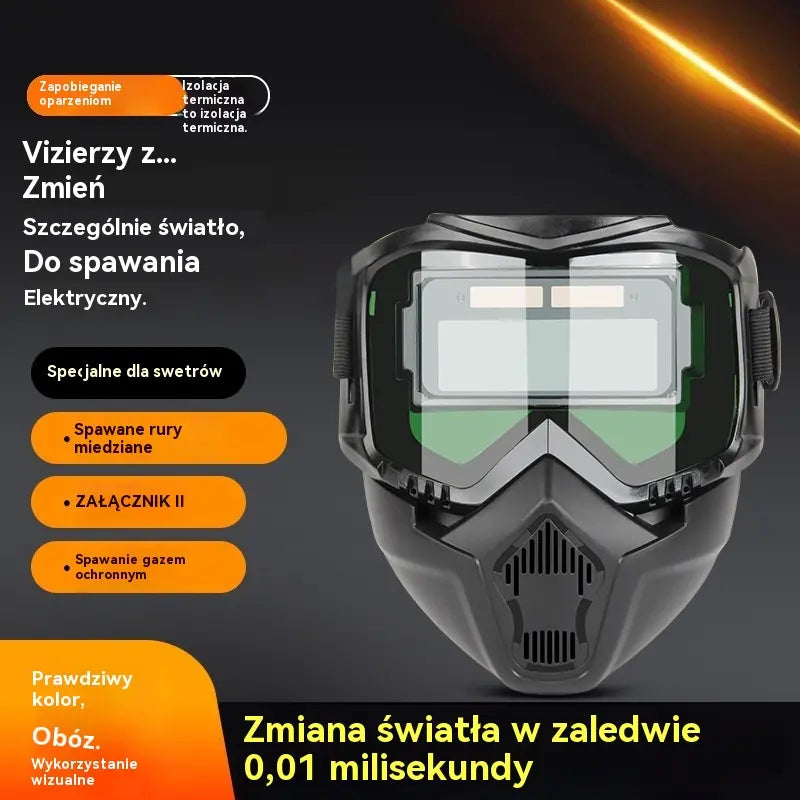 🔥⚡Automatycznie przyciemniany hełm spawalniczy zapewniający bezpieczeństwo oczu
