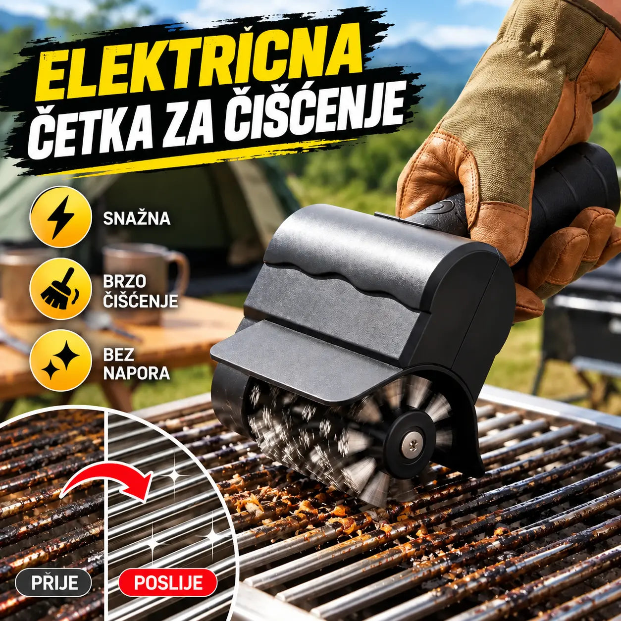 🔋🧹 Bežična električna četka za čišćenje roštilja – litijska baterija, višenamjenska i jednostavna za korištenje 🔥🍖
