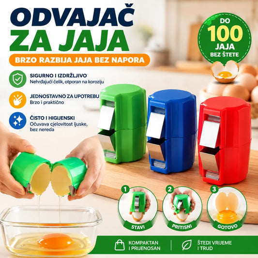 【3 komada】🍳 Brzi razbijač jaja: Razbija stotine jaja brže i čišće 🔥