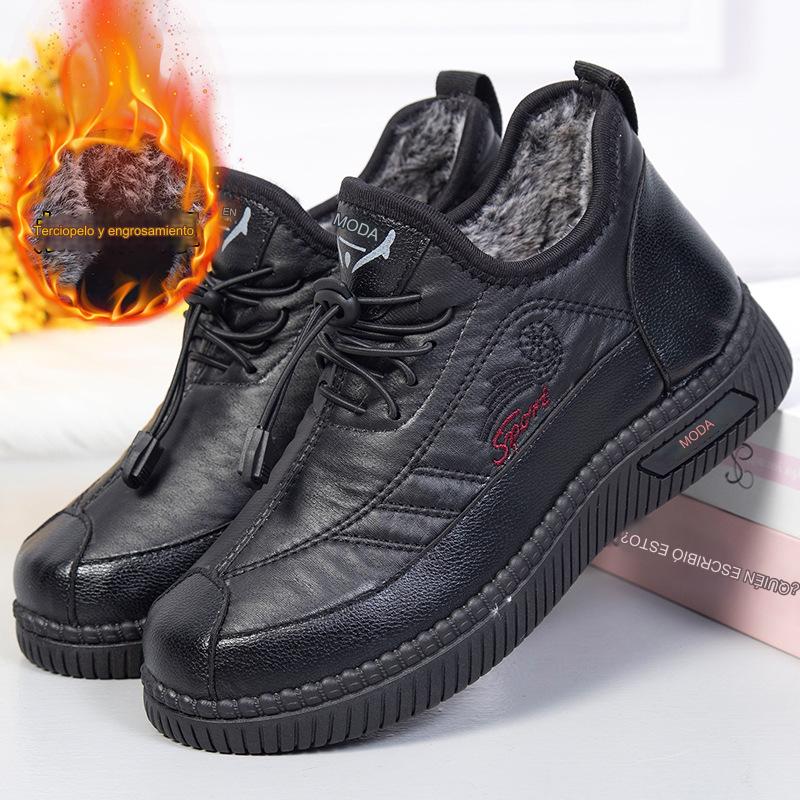 🔥【35-41】2025 Otoño e Invierno nuevas botas de cuero suave antideslizantes cálidas de cuero suave y terciopelo para mujer