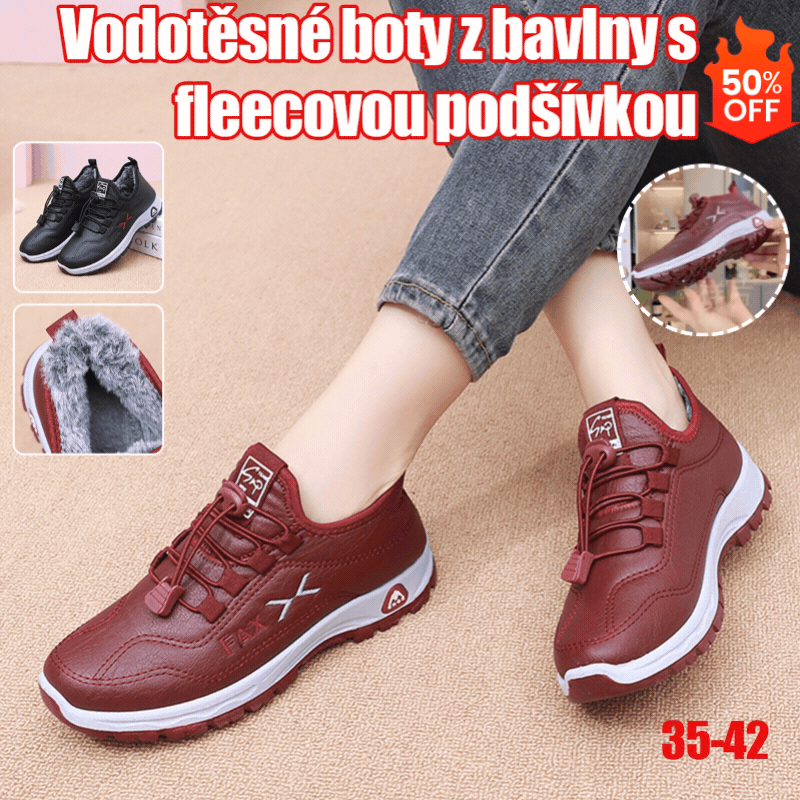 【35-41】Nuevos zapatos de invierno para mujer, hechos a mano en piel auténtica y forro polar de algodón.