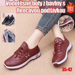 【35-41】Nuevos zapatos de invierno para mujer, hechos a mano en piel auténtica y forro polar de algodón.