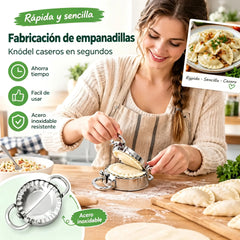 🥟Cortador 8,5 cm + Molde para dumplings 8,5 cm✨ ¡Dumplings caseros con un acabado perfecto en minutos!✨ Acero inoxidable de grado alimentario