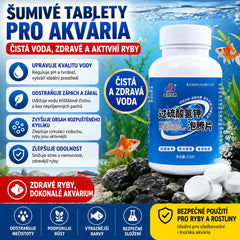 🔥【150 kapslí】🐟🌿 Víceúčelové tablety na čištění vody v akváriích: Sterilizují, odstraňují chlór a čistí vodu; vhodné pro akvária i zahradní jezírka.