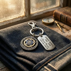🔥【Compra 1 y llévate 1 gratis】🏍️Llavero con moneda conmemorativa de la Policía Montada de Texas