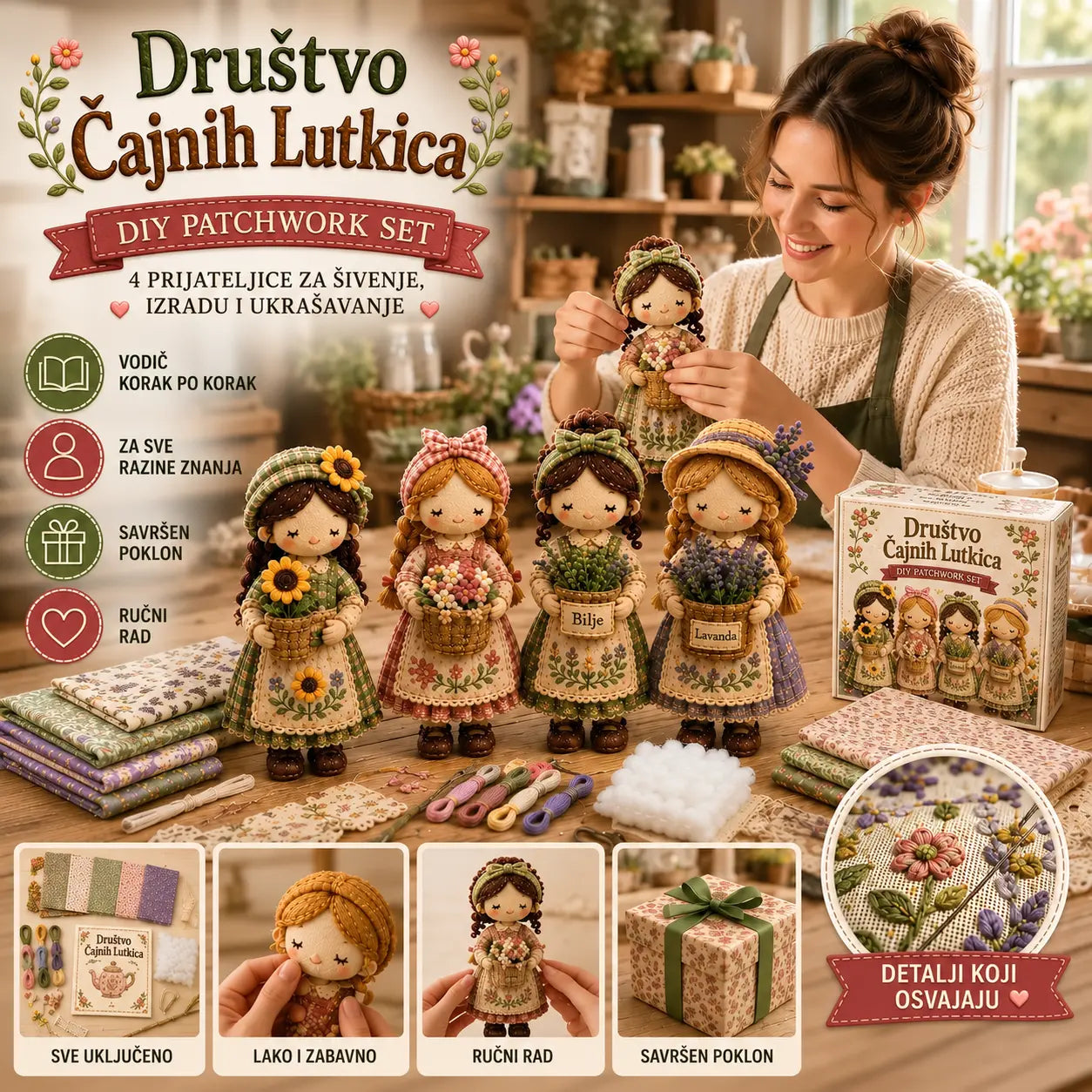 🎁Zadnji dan: Iskoristite popust od 49%! 🧵Minijaturni set patchworka iz serije Miniature World.