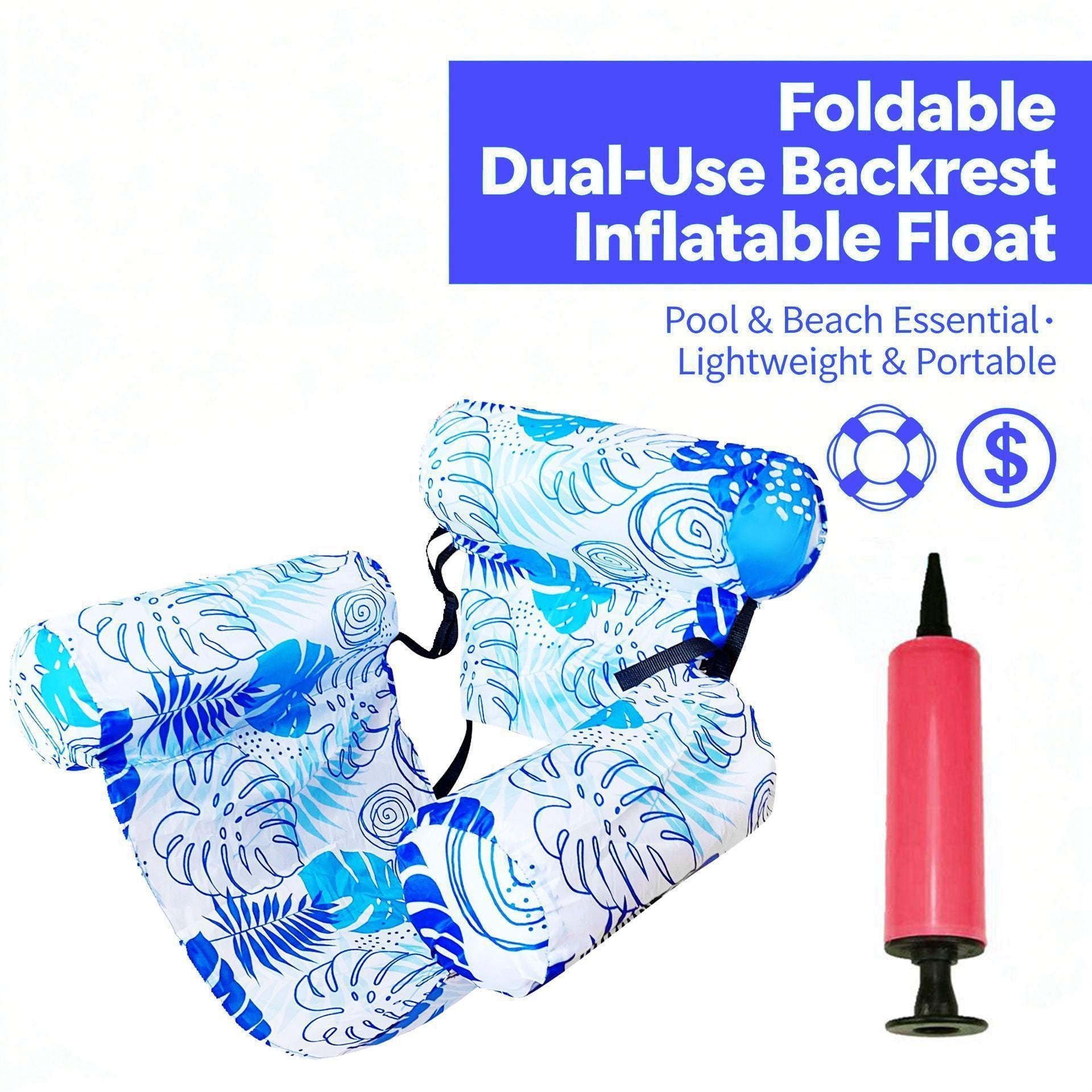 💦📢 Sofá flotante plegable con respaldo