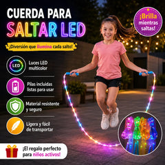 🏃【Compra 1 y llévate 1 gratis】🌈 Cuerda para saltar con luz LED para niños