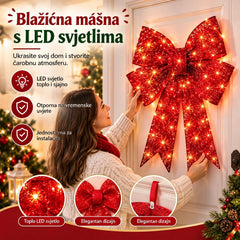 📢📢 Ponuda u pola cijene! ✨【61cm*43cm*6cm】Iznimno velika vanjska vodootporna božićna mašna s ugrađenim svjetlom